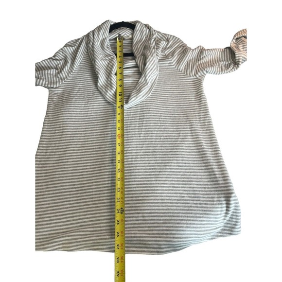 Soft Surroundings Sweater M Striped Gray Cowl‎ Neck Pullover Sweater Womens - Picture 5 of 8